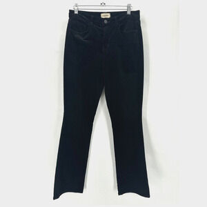 L'AGENCE‎ Oriana Straight Leg Pants Womens 26 Black Velvet Glam Date Preppy City